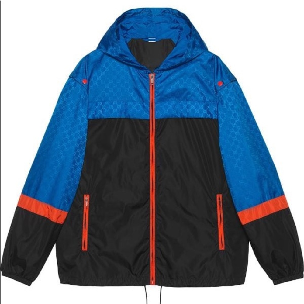 Gucci Jacquard & Nylon Hooded Jacket